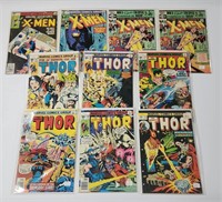 10) VINTAGE THOR & XMEN COMIC BOOKS