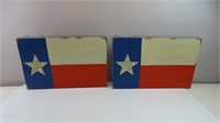 (2) Texas Flag Metal Decor