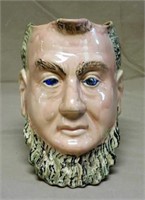 French Majolica Face Pitcher of Paul Kruger.