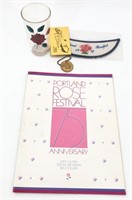 Vtg Portland Rose Festival Memorabilia Glass