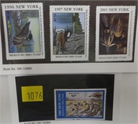 Lot, NY Migratory Bird Stamps 1988, 96, 97, 2011