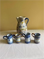 Spain Ceramic PItcher & Mugs
