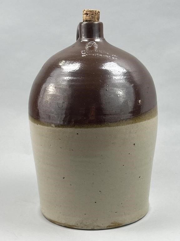 Cowden Harrisburg PA Stoneware Jug.