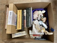 Box of Cookbooks & Home Décor