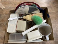 Box of Kitchenware - Tupperware - Trays - Misc