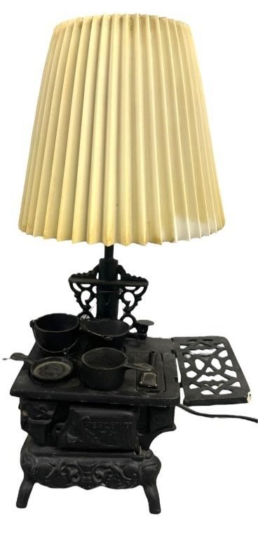 Crescent Cast Iron Stove Lamp