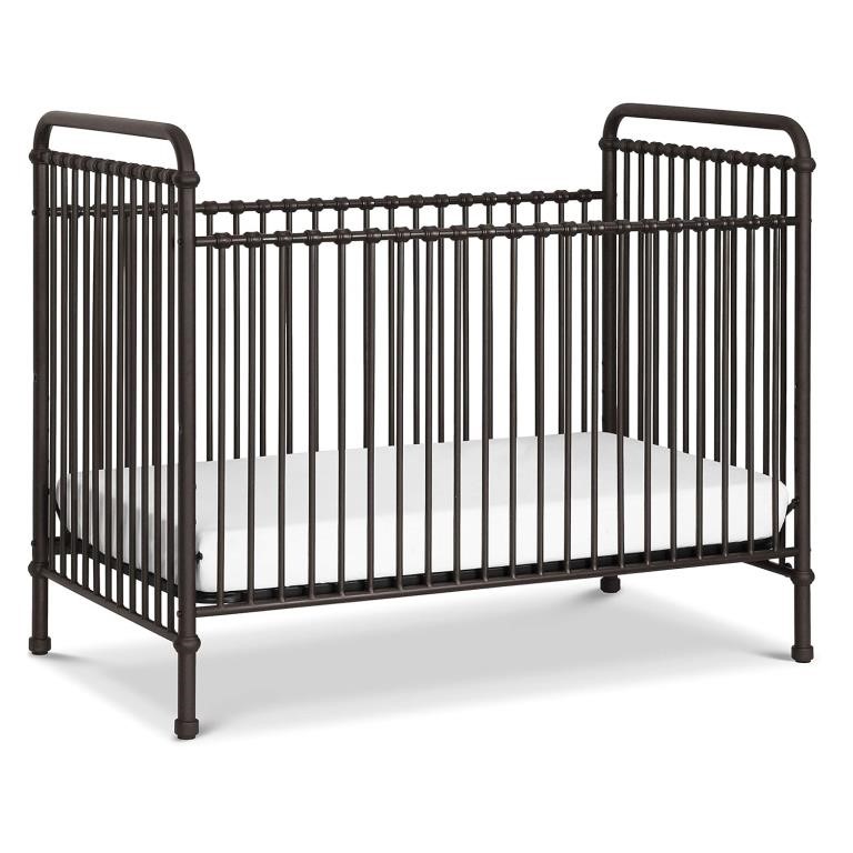 3-in-1 Convertible Metal Crib in Vintage Iron