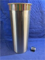 Tall Stainless Steel Trash Can, 23"T