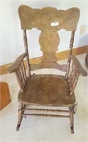 Antique Press Back Arm Rocking Chair