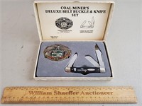 Coal Miners Belt Buckle & Knife Set