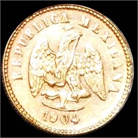 1904 Mexican Gold Peso UNCIRCULATED