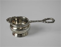 Round Silver Plate Tea Strainer & Cup