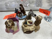 3PC LADY AND THE TRAMP FIGURINES