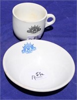 Army Cup and Bowl with rising sun pattern