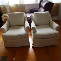 2 padded arm chairs