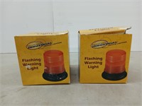 2 Amber 12 V flashing warning lights