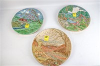 3 Byron Molds Ceramic Wall Plaques 1970's (1 is