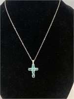 18" necklace topaz cross