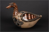 Large Mexican Tonala Pottery Goose Signed