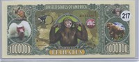 Primates Monkeys One Million Dollar Note