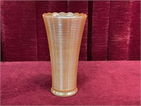 Fire-King Fluted Peach Luster Vase