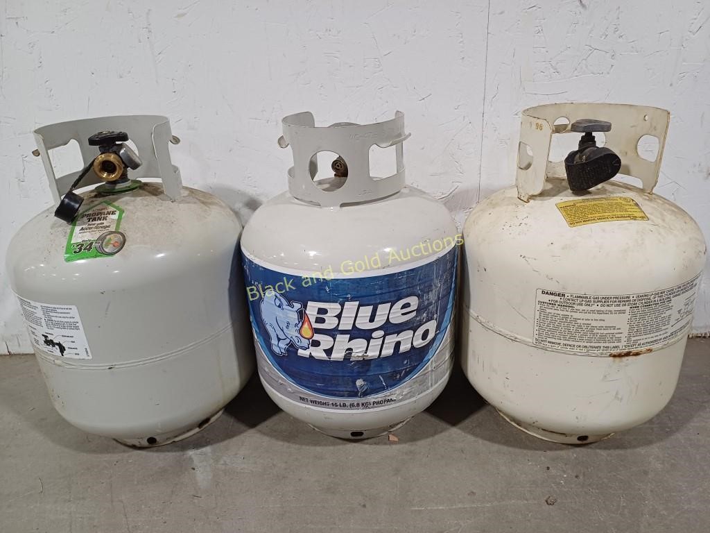 (3) Partially Full Propane Tanks