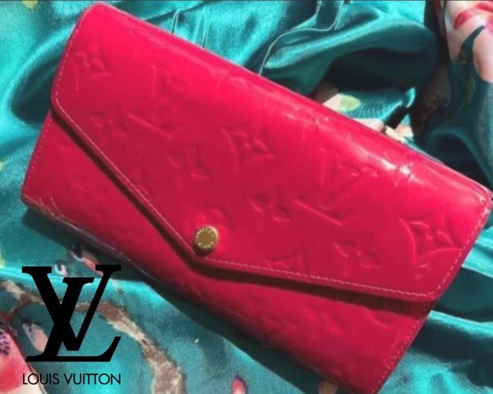 Louis Vuitton Monogram Vernis Patent Leather Sarah Wallet Hot Pink