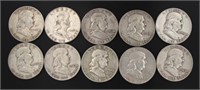 Mixed Date Franklin Silver Half Dollars