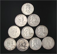 Mixed Date Franklin Silver Half Dollars