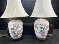 2 ORIENTAL PORCELAIN GINGER JAR LAMPS