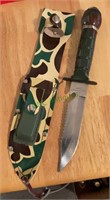 Stainless steel bowie knife with sheath and