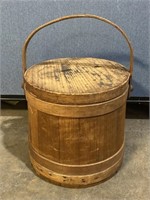 Antique Bent Wood Sugar Bucket 12"x11.5”