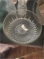 CLEAR CUT GLASS FRUIT BOWL