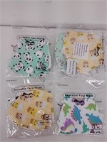New 6 pc face masks, cute patterns, no nose