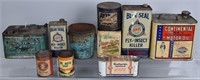 Lot of VINTAGE OIL CANS & MORE