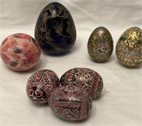 handPainted carved and decorated egg collection.