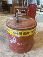 Vintage Metal Round Gas Can