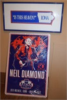 Iowa bumper sticker & Neil Diamond concert poster
