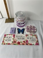Coasters candy jar butterfly