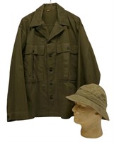 WWII US Army M43 HBT Shirt and Daisy Mae Hat