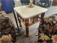FAUX MARBLE TOP END TABLES