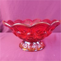 Amberina Glass Candle Holder