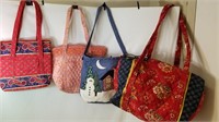 4 Quilted Totes/Hand Bags
