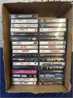 BOX OF ROCK AND ROLL CASSETTE TAPES  BOX  9