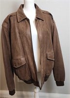 Men's Roundtree & York Brown Leather Coat Jacket