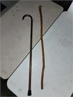 Wood walking stick and cane