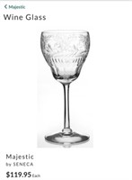 Seneca ‘Majestic’ Floral Etched  7 Wine Glasses