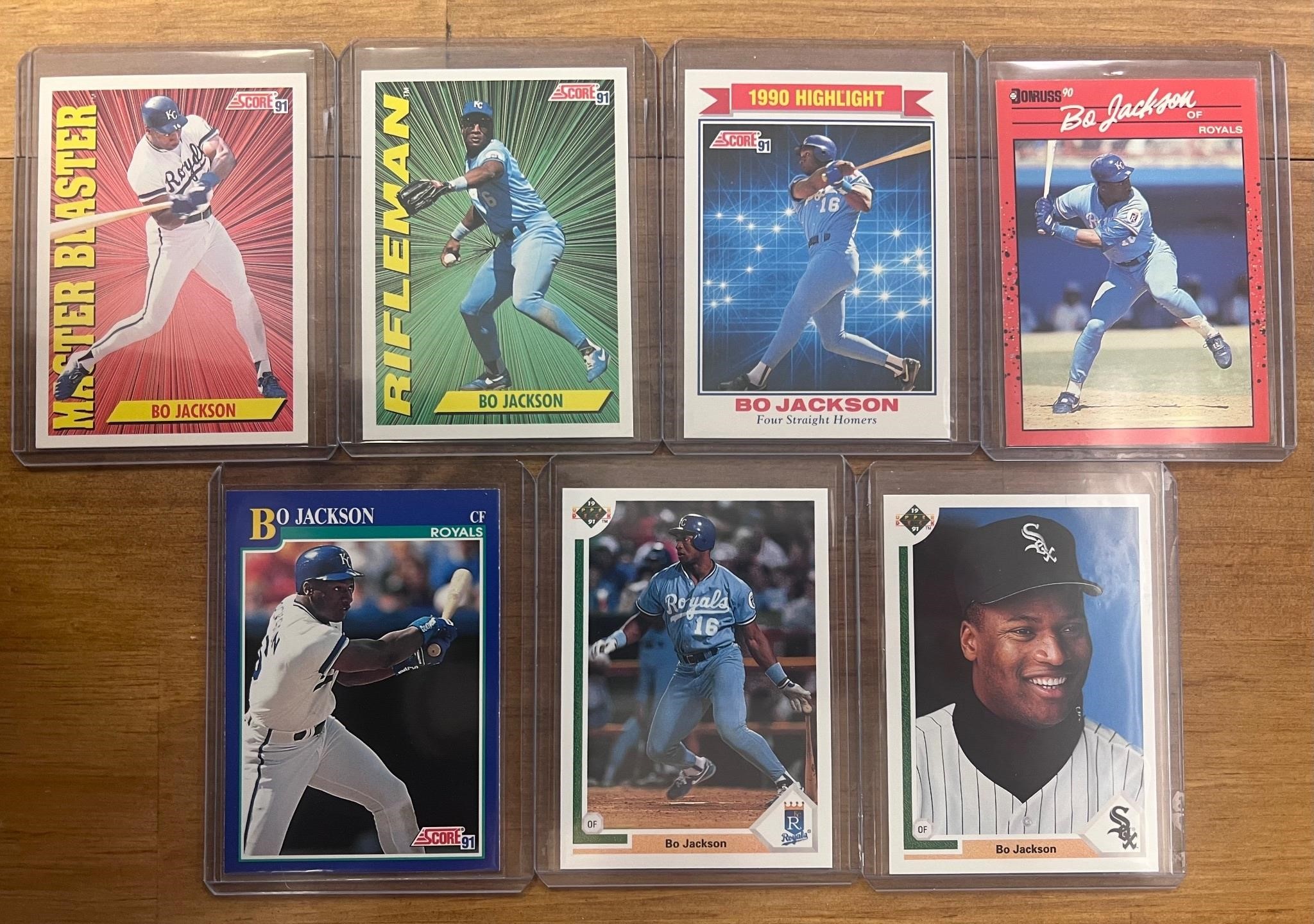 Lot of 7 1989-1991 Bo Jackson MLB cards
