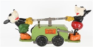 LIONEL TIN WINDUP MICKEY MOUSE HANDCAR, GREEN