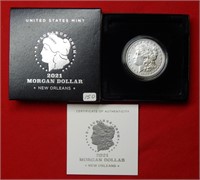 2021 O Morgan Silver Dollar - Box & COA